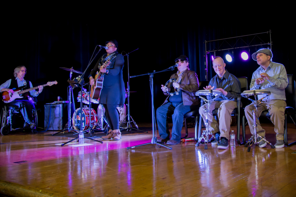 Flame band performing